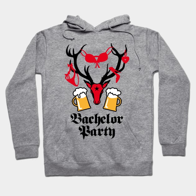 57 Sexy Macho Deer with Beer Bachelor Party Bra slip high heel shoes JGA Hoodie by Margarita7